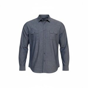NWT Alfani Blue Chambray Button-Down Classic fit  XXL